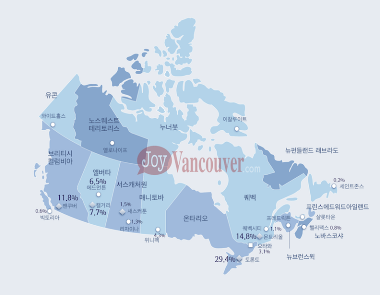 최근 이민자가 가장 선호하는 캐나다 도시 3위는 밴쿠버