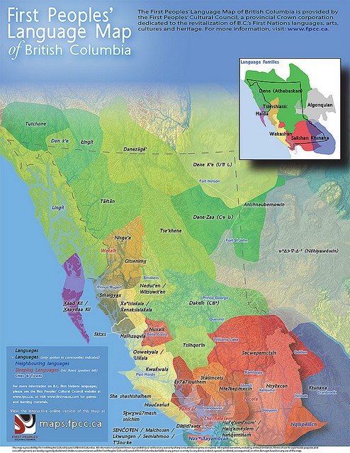 옛 나라의 흔적, 브리티시컬럼비아의 원주민 언어 지도