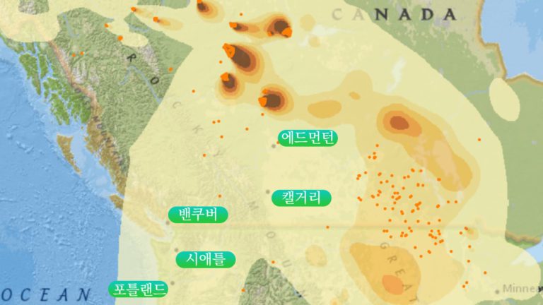 밴쿠버 날씨 흐린 이유, 앨버타 산불 분진 탓