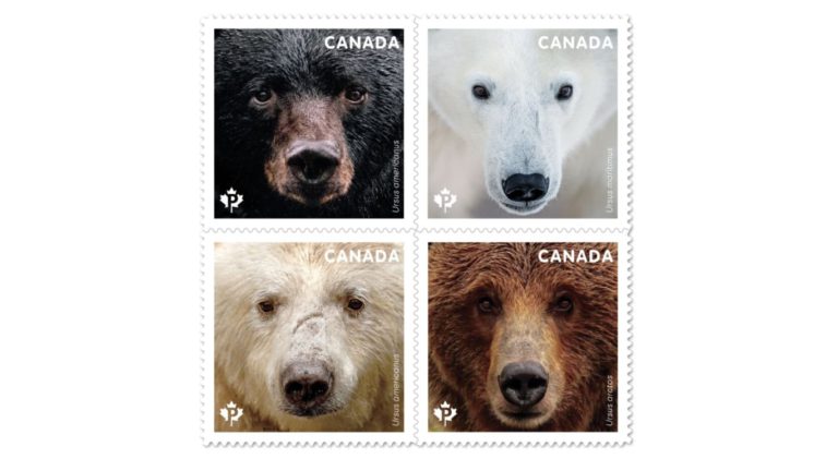 캐나다 대표 곰 4종 우표 출시